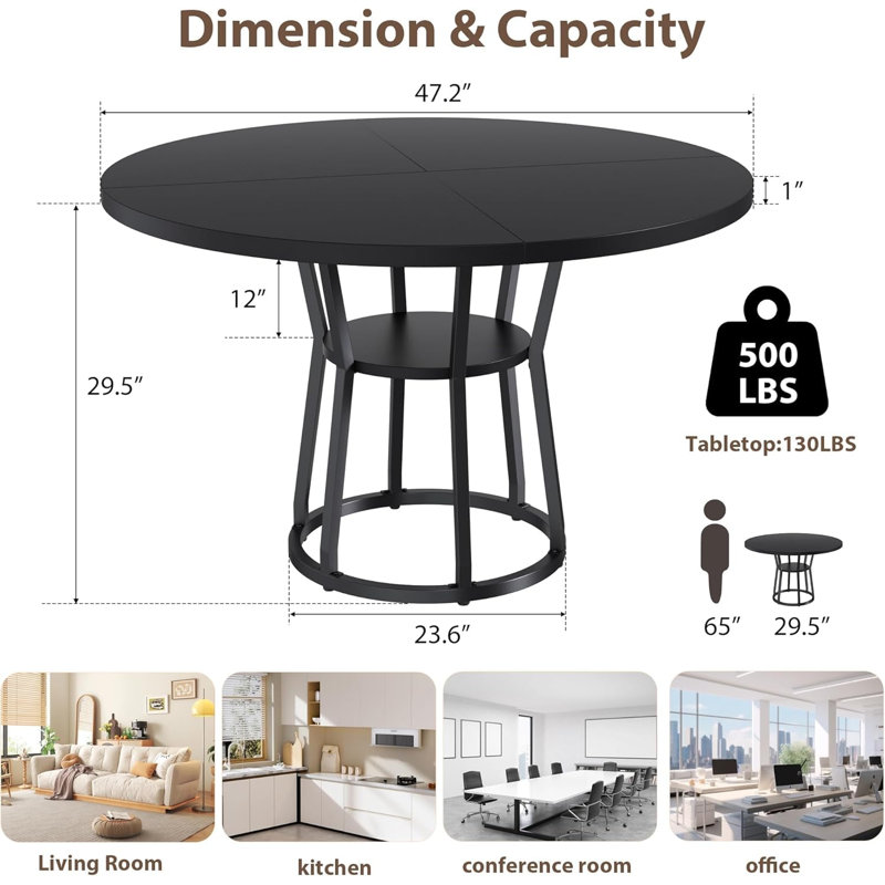 Dining Table, Black