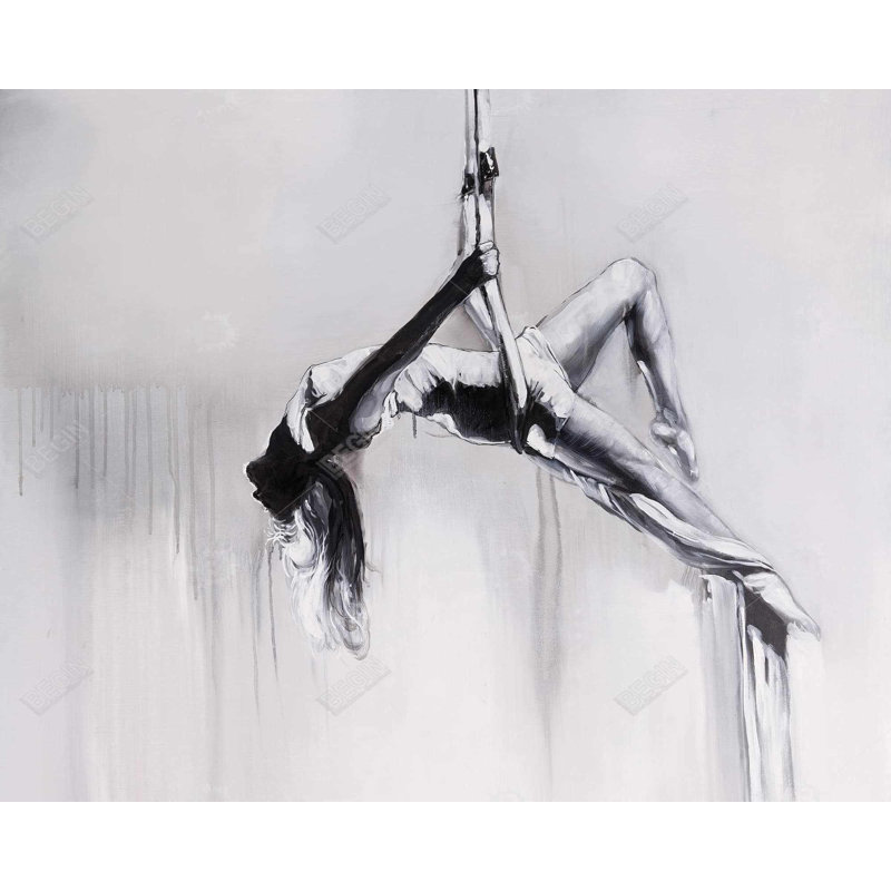 Danseuse sur une contorsion aérienne, reproduction sur toile, H 48 po x l 60 po