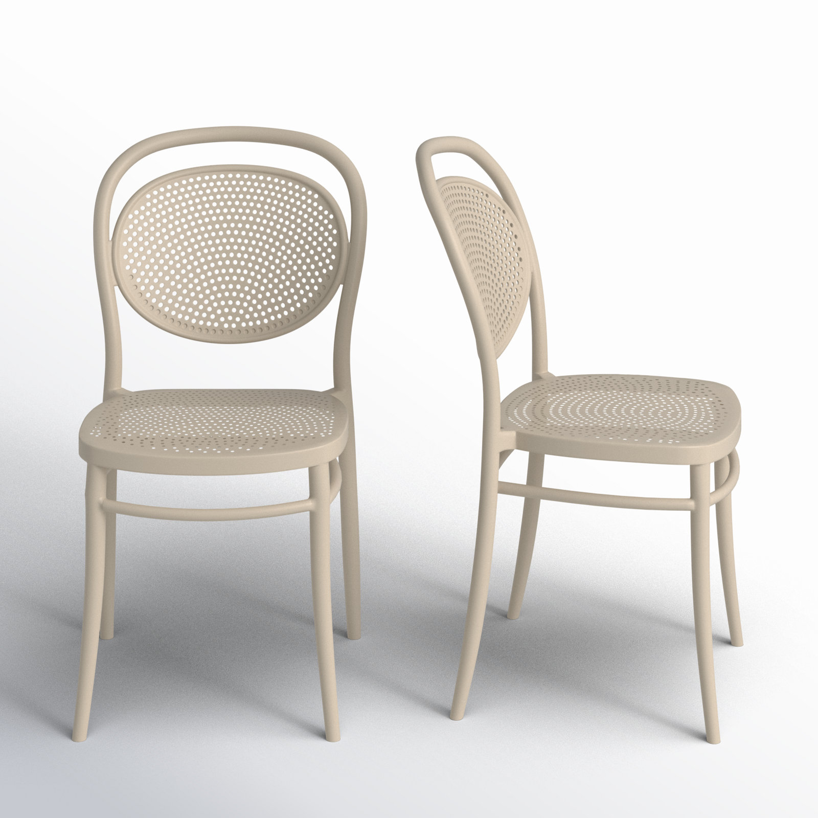 Farrah Stackable Patio Side Chair, Taupe
