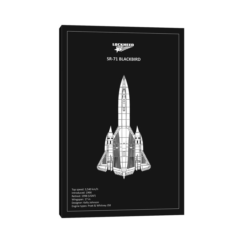 BP Lockheed SR-71 by Mark Rogan - Print on Canvas, 66.04 cm H x 45.72 cm W x 1.91 cm D, Wrapped Canvas