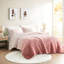 Édredon Warm Ombre - fausse fourrure, fourrure de lit double / grand rosé