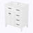 30" White Bathroom Vanity with Ceramic Sink