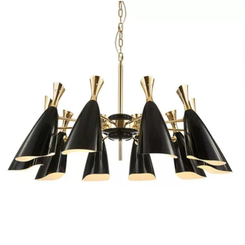 Lustre à del classique/traditionnel 6 lumières ombrée Darla, Noir
