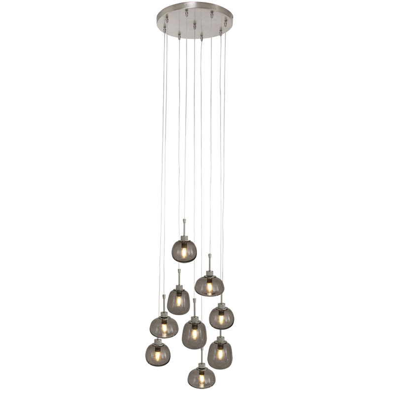 Trent 9 - Light Steel Cluster Pendant