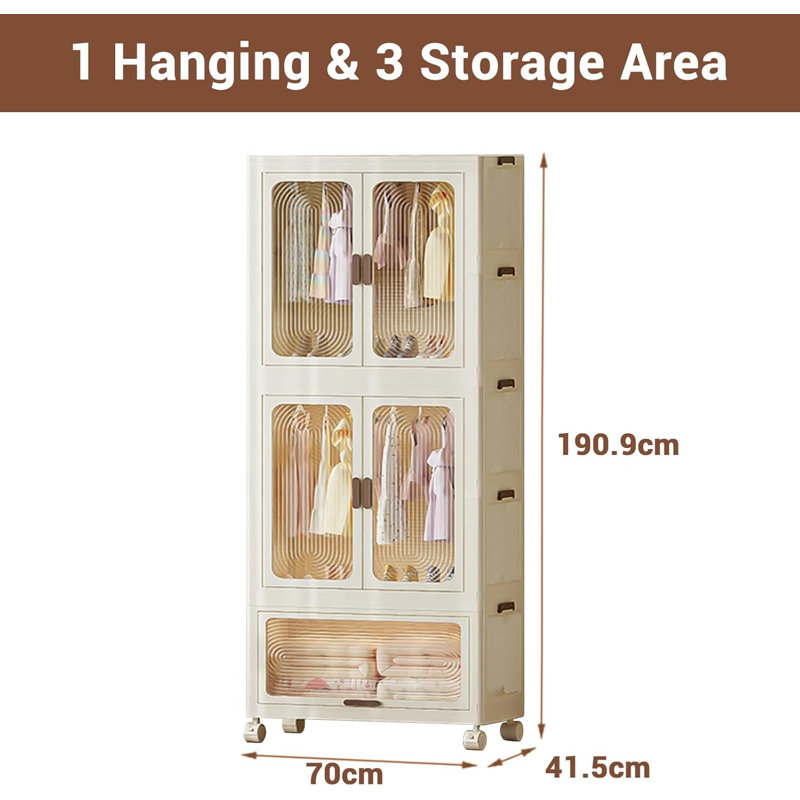 4 Door Plastic / Acrylic Wardrobe