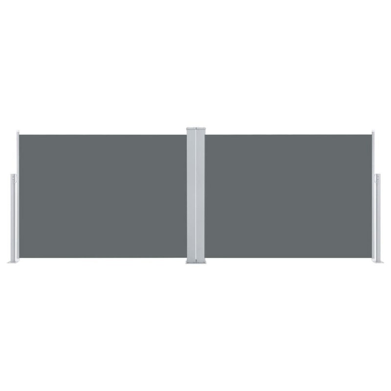 Paravent rétractable avec auvent pliant, Anthracite, H 47,2 po x l 393,7 po
