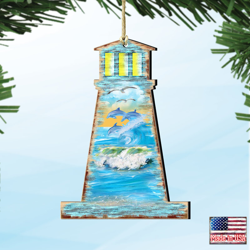 Lighthouse Handcrafted Holiday Shaped Ornament Set, 1