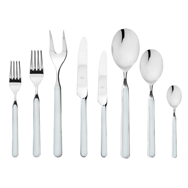 Fantasia 74 - Piece Flatware Set - Service for 12, Light Blue