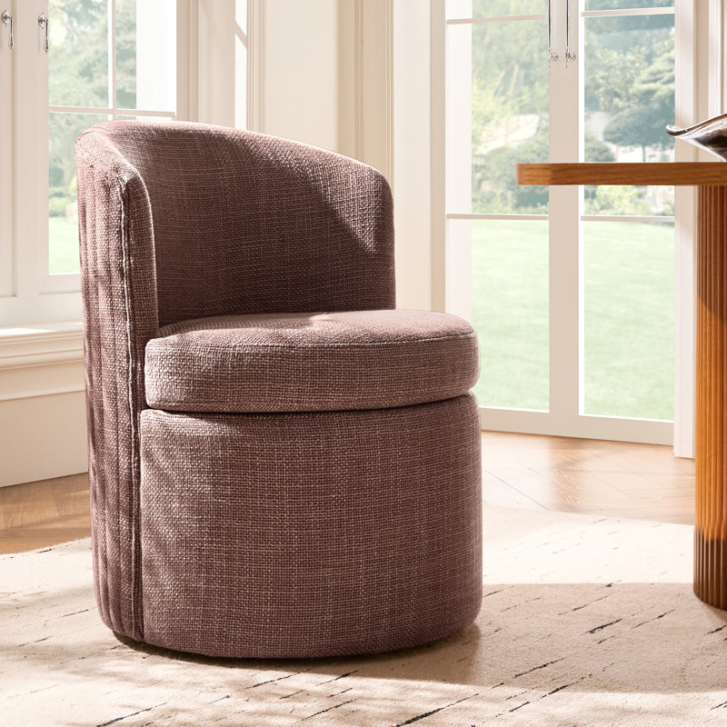 Chaise de salle à manger Waynesville 24''L moderne avec dossier capitonné et roulettes dissimulées, Rouge