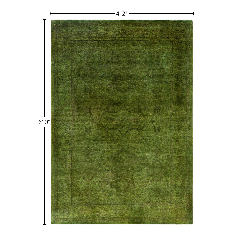 Overdyed One-of-a-Kind 4' 2" x 6' 0" Hand Knotted Area Rug