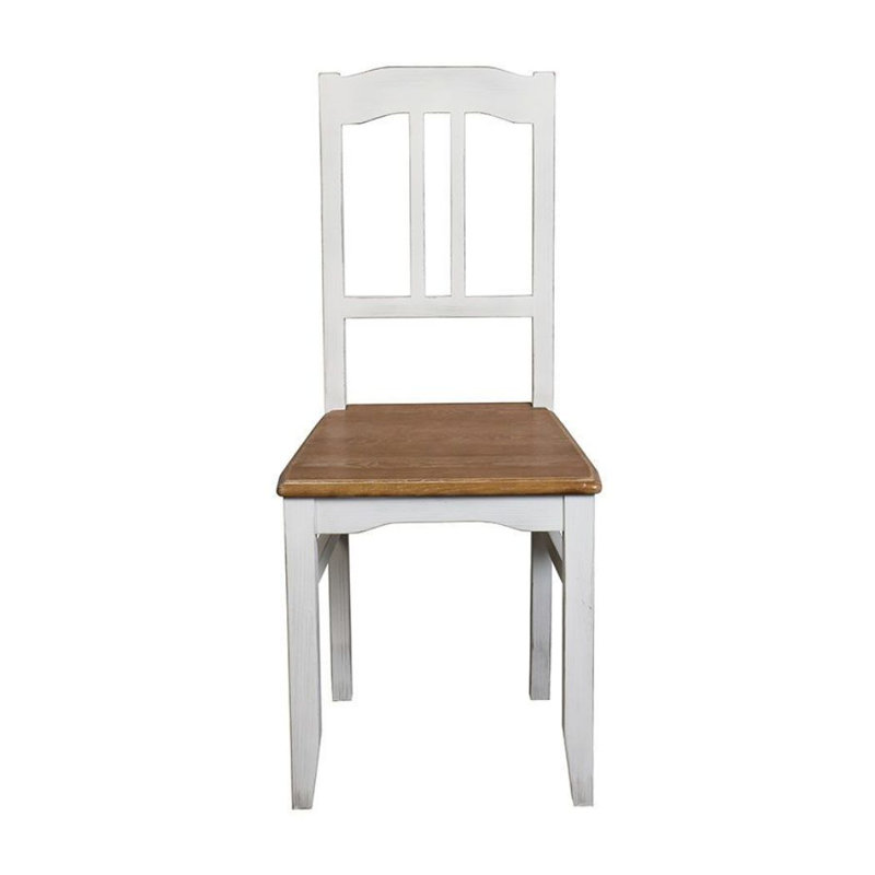 Malott 47cm H Slat Back Side Chair, White/Brown