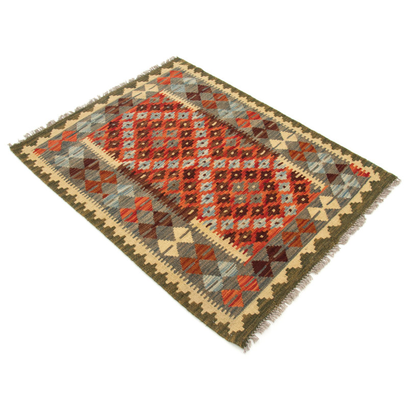 Geometric Wool Hand Woven 92cm X 119cm Area Rug