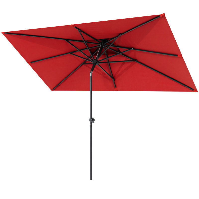 Parasol de marché rectangulaire 10 pi sans base lestée Delray, Rouge