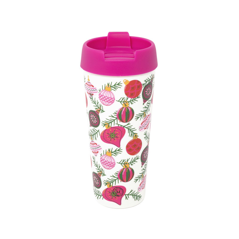 Tasse thermique en acrylique, ornements festifs