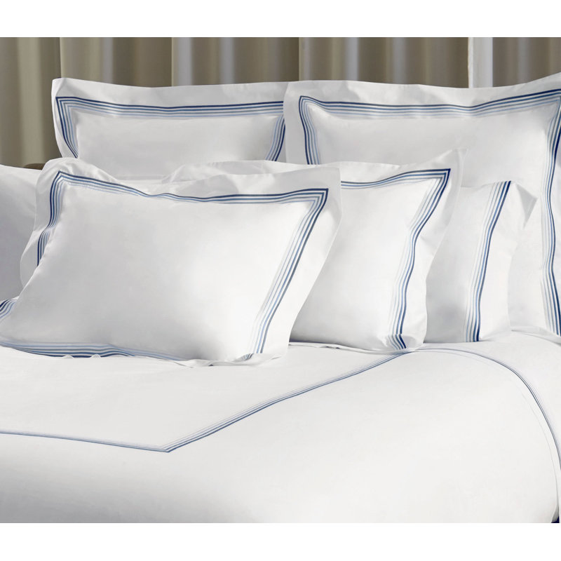 Casale Sham, White/Blue, Standard Sham