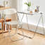 HDHNBA Set Of 4 Foldable Clear Acrylic Dining Chairs With Chrome Metal Frame And Non Slip Floor Pads-1709318004