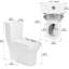 Toilette 1,1 / 1,6, céramique, allongée, blanche, hauteur confortable, et trousse en céramique accrédité Mode One