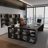 Black Rectangular Solid Wood Executive Desk-158748677-158748682