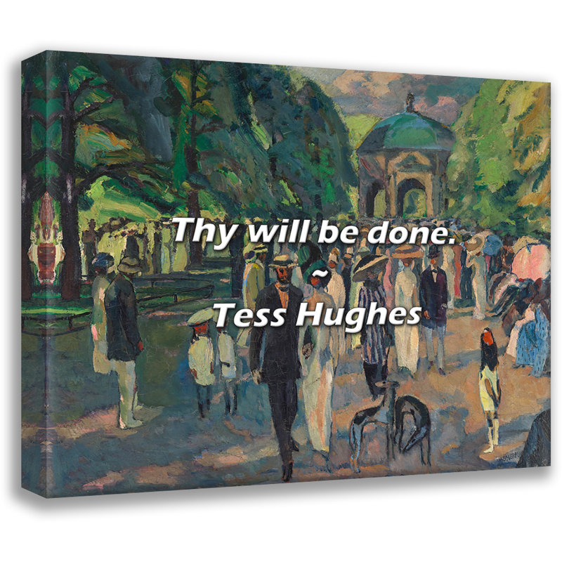 Citation artistique «Que ta volonté soit faite». Toile tendue par Tess Hughes Gallery, H 33 po x l 48 po
