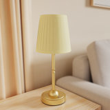 17.5" Cordless Rechargeable LED Table Lamp with Stepless Dimming & Touch Control - Modern Fabric Shade Desk Lamp for Bedroom, Living Room, Office Lighting