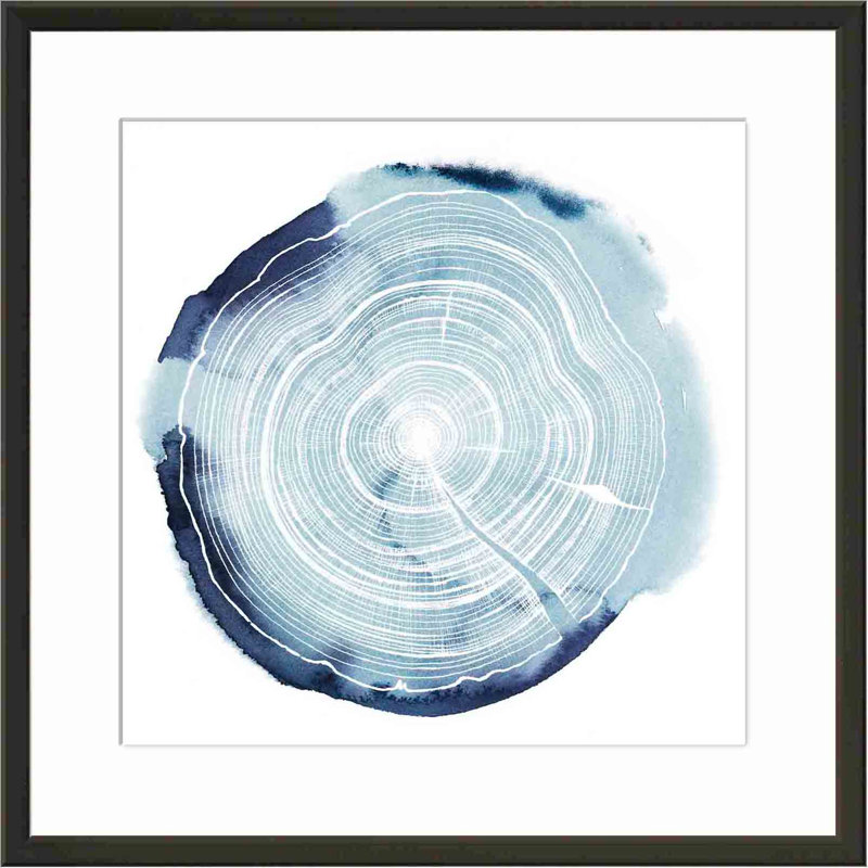 «Tree Ring Overlay III» par Grace Popp - peinture encadrée, Noir, H 12 po x l 12 po