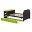 Lit de jour double en bois avec lit gigogne simple, lit de jeu avec bureau et port USB pour enfants adultes, conception peu encombrante-34098705
