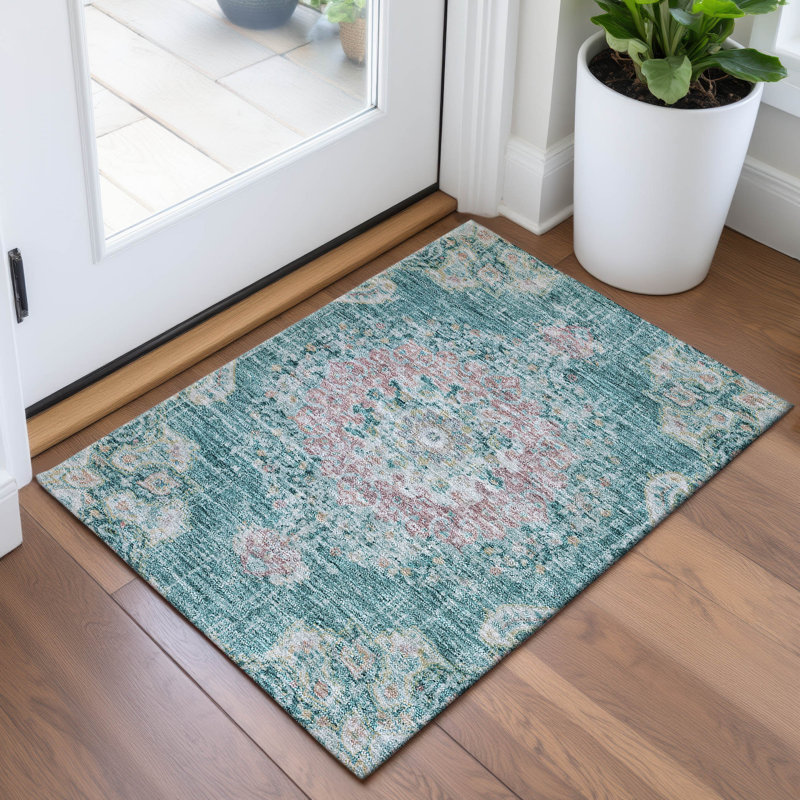 Premium Machine Washable Kelton AMF1236 Global Rug, Rectangle 1'8" x 2'6"