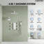Thermostatic Dual Showerheads System, Wall Mount 12" High-Pressure Rainfall Shower Faucet with Handheld Spray and Body Jet-109486859