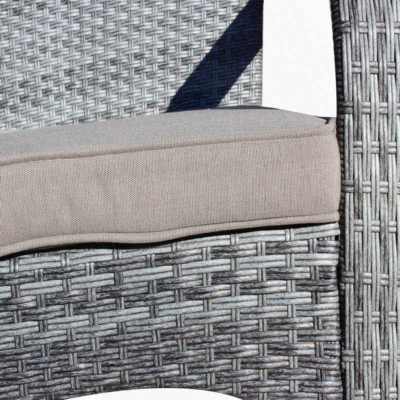 Chaise de patio avec coussins (coussin gris), Gris