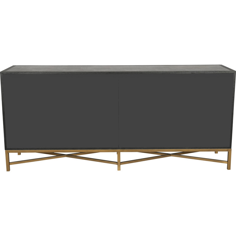 Meera 76" Wide Wood Sideboard, Gray