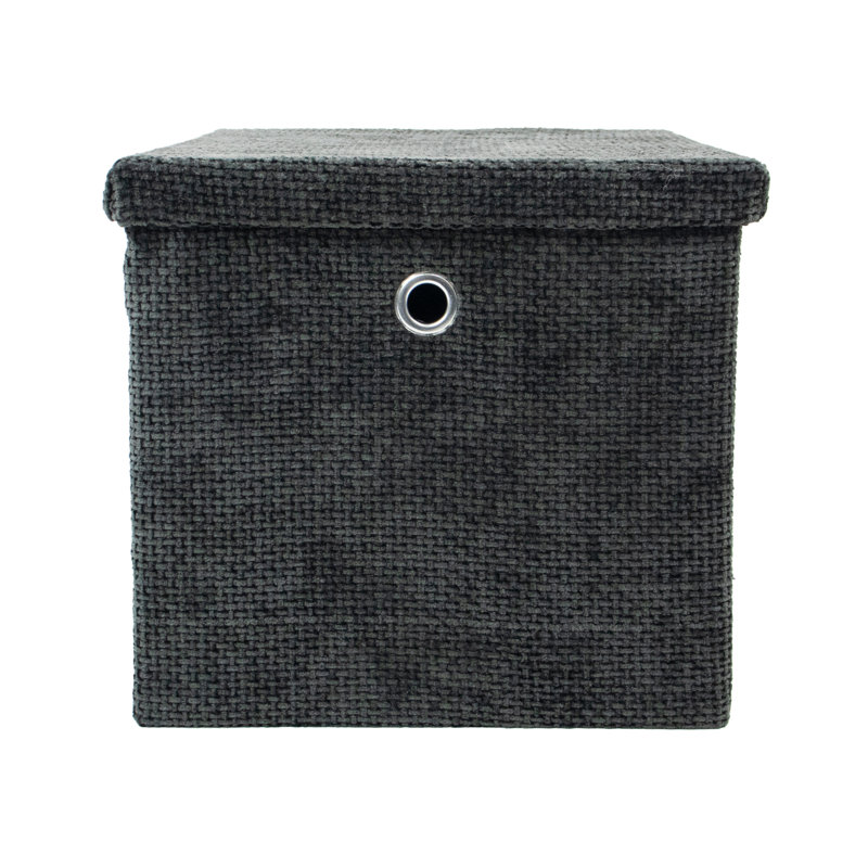 17 Stories Fabric Decorative Basket, Black, Yes