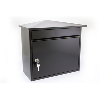 Mersey Wall Mounted Galvanised Steel Lockable Weatherproof Post Box - 39x35x20cm