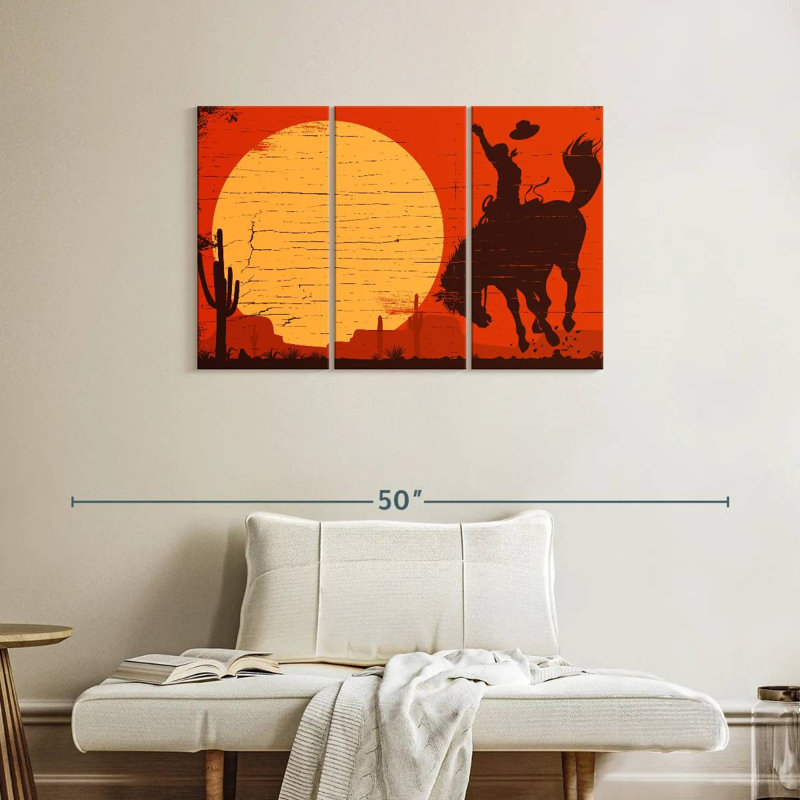 Lelar American Cowboy, 24" H x 38" W