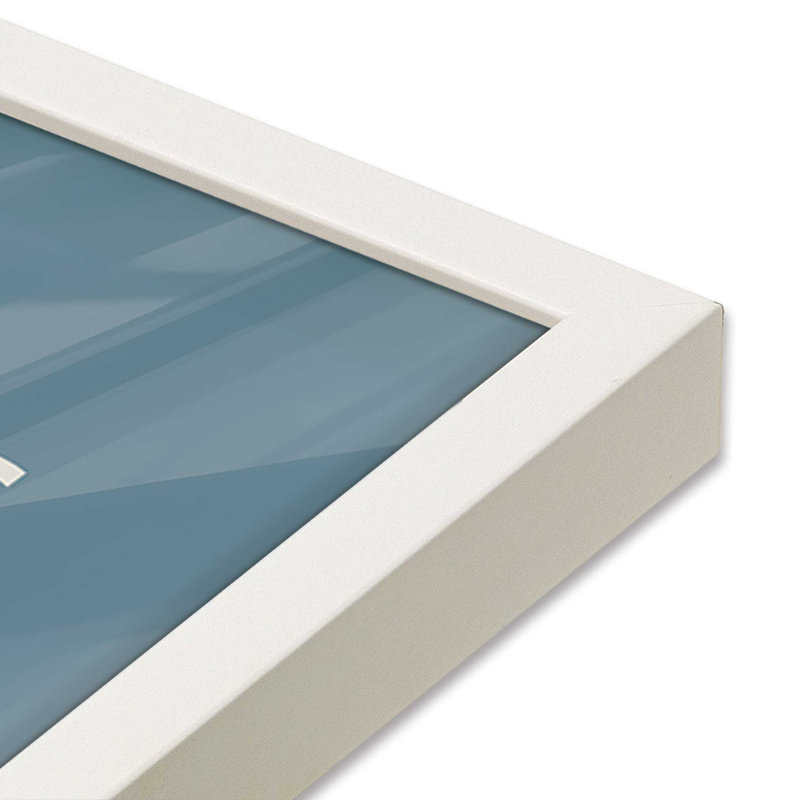 Impression de tempête Bauhaus Flow II bleu, Reproduction encadrée sans passe-partout, Blanc opaque, H 21 po x l 17 po