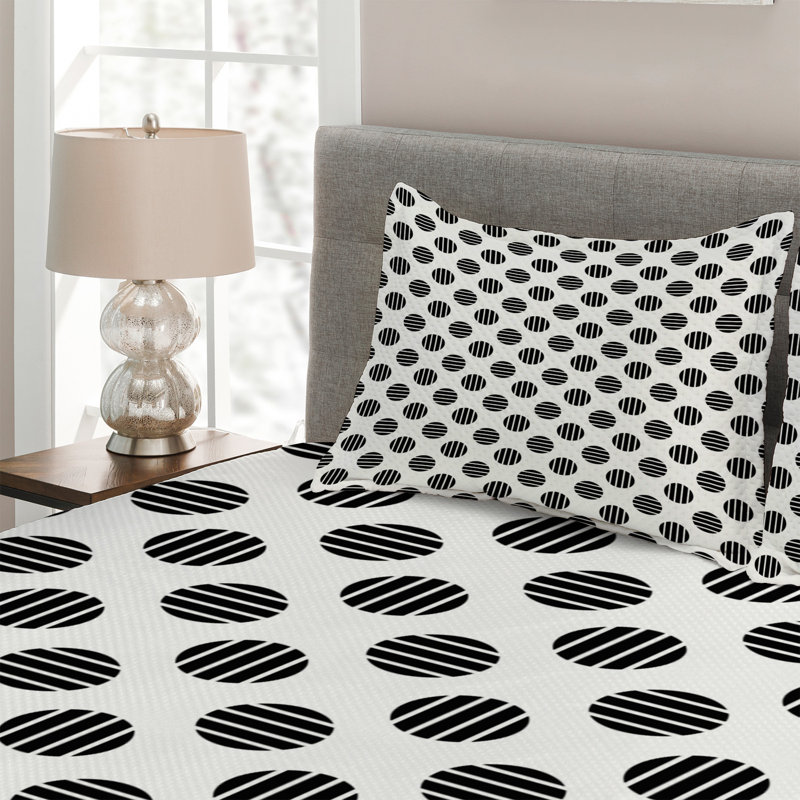 Modern & Contemporary Dots Coverlet, King Bedspread + 2 Shams