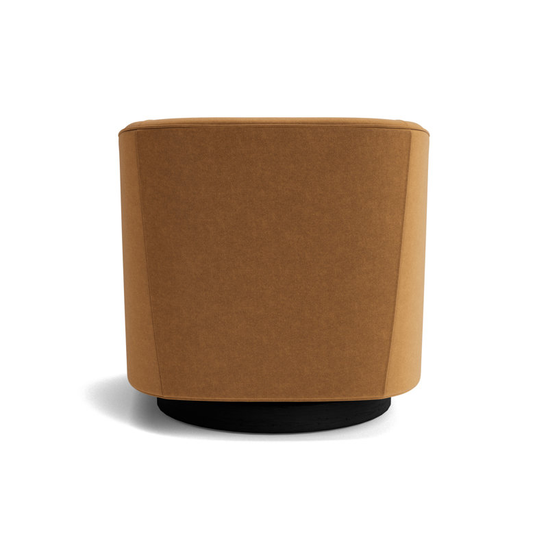 Cooper Full Swivel Chair, Performance Velvet - Hazelnut, Black