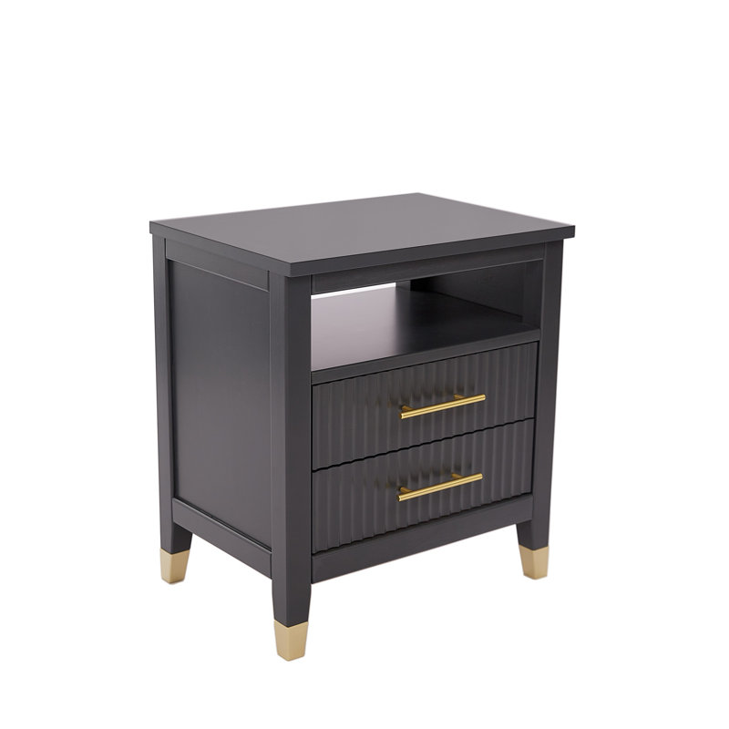 Ambyr 50 cm W Bedside Table, Grey