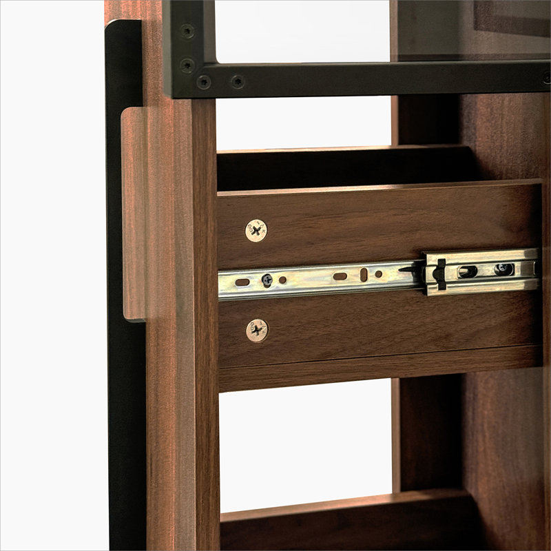 70" Display Cabinet with Glass Doors and Lights, with multi-functional pull-out multi-tier storage shelf , Wooden Display Storage Cabinets