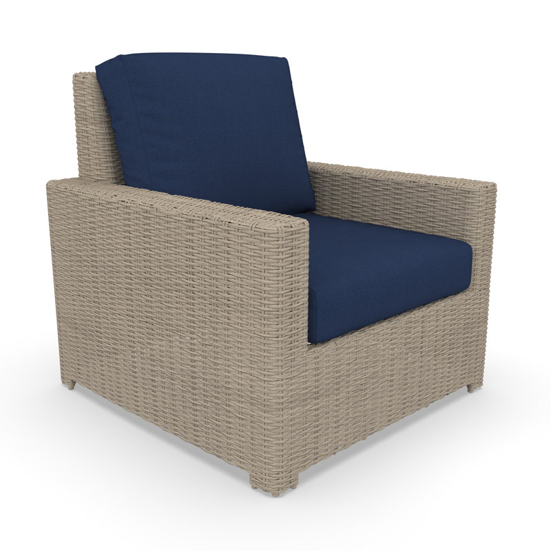 Chaise d'extérieur Henri avec coussins Sunbrella, Sunbrella tissu marine