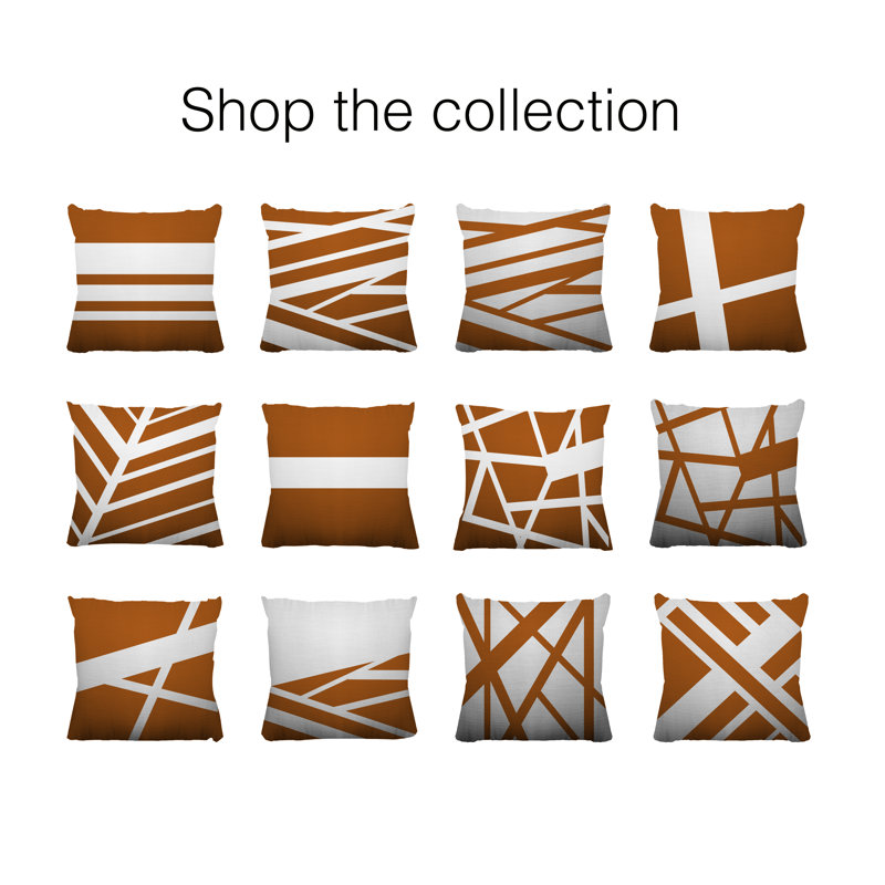 Coussin décoratif intérieur / extérieur Arundel, Orange brûlé, L 17 po x H 17 po