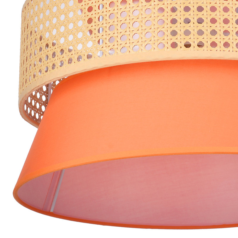 Luminaire suspendu orange à 1 lumière Guerande, H 19,68 po x l 23,62 po x P 23,62 po