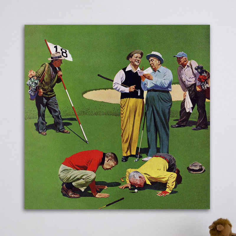 « dix-huitième trou » par john négligeable faisant, reproduction d’art sur toile tendue, H 24 po x l 24 po x P 1,5 po