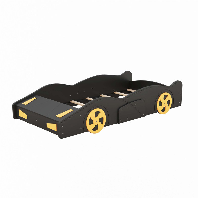 Lit plateforme en forme de voiture de course, Simple, Noir