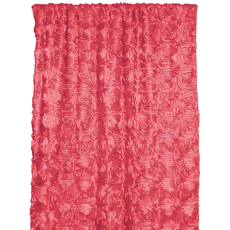 Rideau obscurcissant en polyester Pekanbaru, L 54 po x L 72 po, Corail
