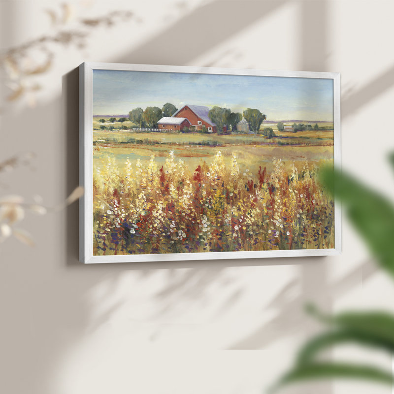 Country View I - Impression encadrée - Restickable, H 8 po x l 10 po, Blanc