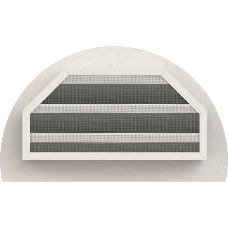 Ekena Millwork Wood Wall Louver / Gable Vent, 23" H x 41" W (RO: 18" H x 36" W), Primed Western Red Cedar (Smooth)