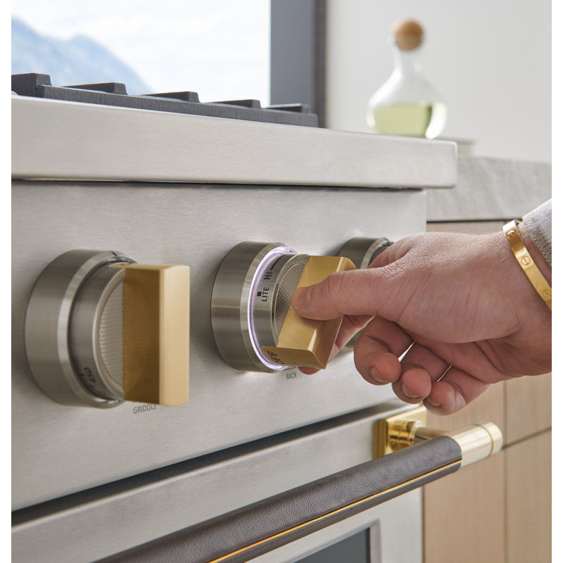 Monogram 36" Designer Collection Brass Handle For Pro Range