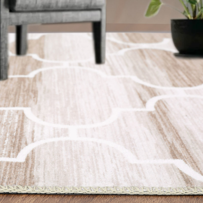 Moroccan Machine Washable Rugs for Living Room Bedroom Low Pile Non-Silp Area Rugs for Playroom Office Kitchen