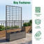 Lit de jardin surélevé en bois avec treillis - Boîte à fleurs verticale pour patio, pelouse et jardin-129945572