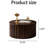 Handcrafted Round Lift Coffee Table, Solid Structure, Hidden Storage Inside, 27.66-inch Depth, For Relaxing At Home Table With And Relief Pattern, Tabletop, Storage, Width, Dining